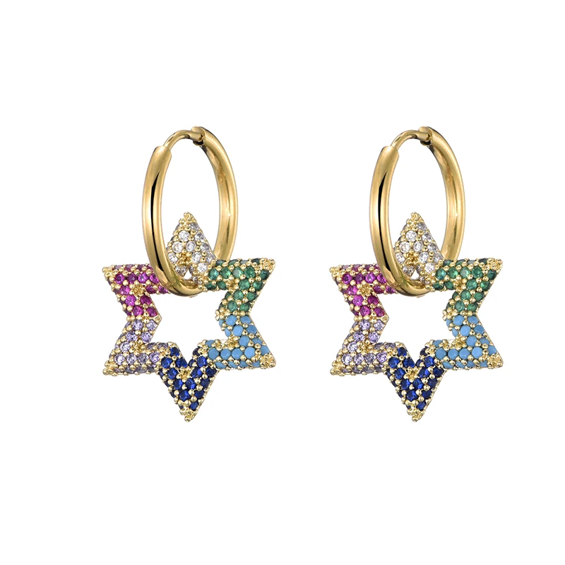 555Jewelry Orecchini di cristallo CZ rotondi in acciaio inossidabile