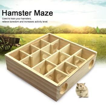 

Wooden Hamster Maze Dwarf Pet Supplies Training Square Activity Fun Mice Playing With Plexiglass Cover Non Toxic Tunnel