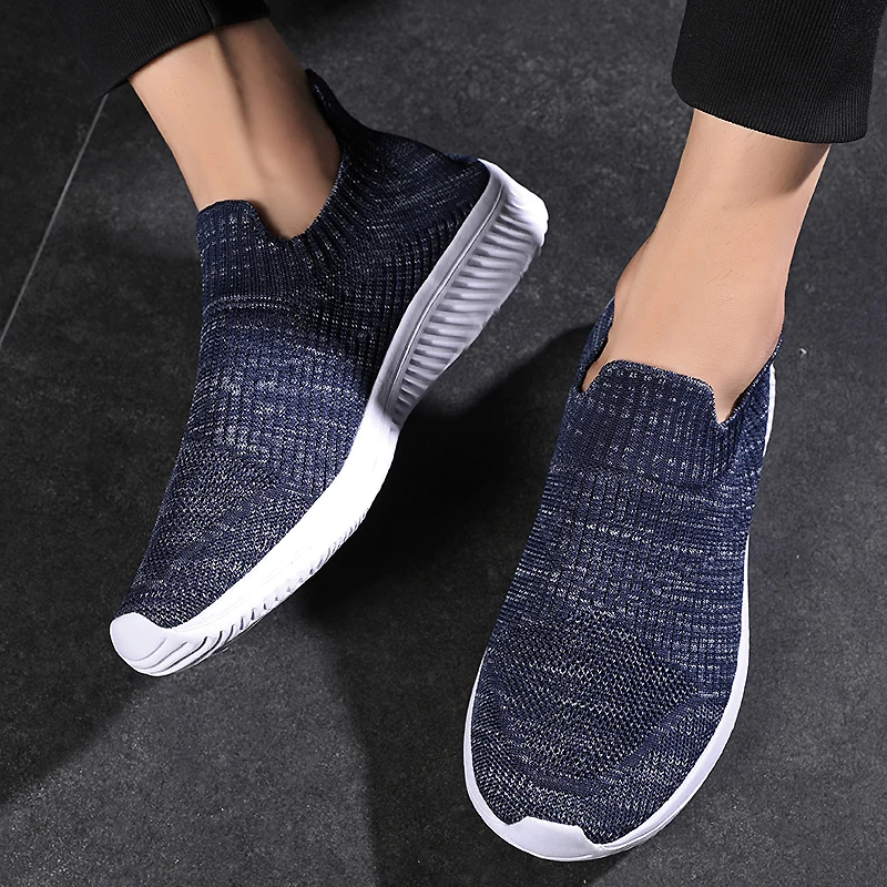 Men Vulcanized Shoes High Quality Men Sneakers Slip On Flats Shoes Man Loafers Plus Size 46 Walking Flat 4