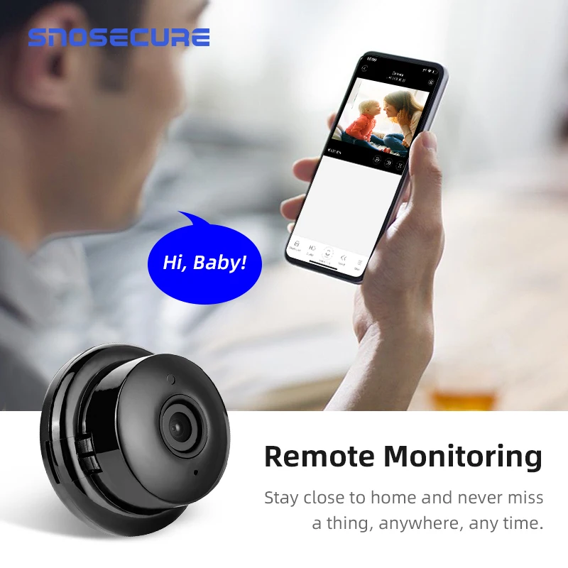Беспроводная IP камера SNOSECURE 1080P HD двусторонняя аудиосвязь ночное видение