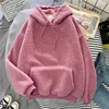New Autumn Winter Thick Warm Coat Velvet Cashmere Women Hoody Sweatshirt Solid Blue Pullover Casual Tops Lady Loose Long Sleeve 4