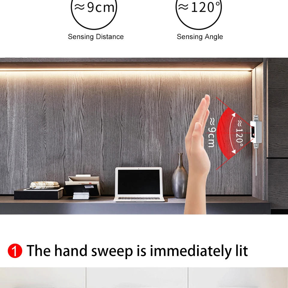 FOXGBF Motion sensor LED Night light Bed Cabinet Stairs light USB LED Strip lamp 5V For TV Backlight lighting 1M 2M 3M 4M 5M (2)