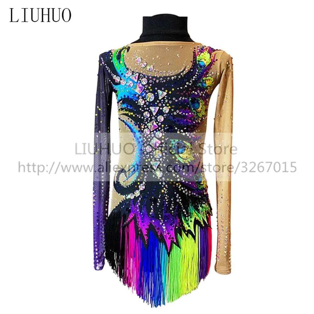 

LIUHUO Women's Girls' Adult Multicolor Performance Rhythmic Gymnastics Competition Leotard Ice Figure Skating DressTights Dance