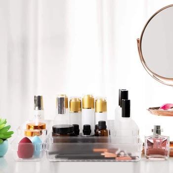 

9Pcs/set Desktop Drawer Storage Box Bathroom Dressing Table Trays 4 Sizes For Cosmetics, Brushes, Office Supplies, Tableware