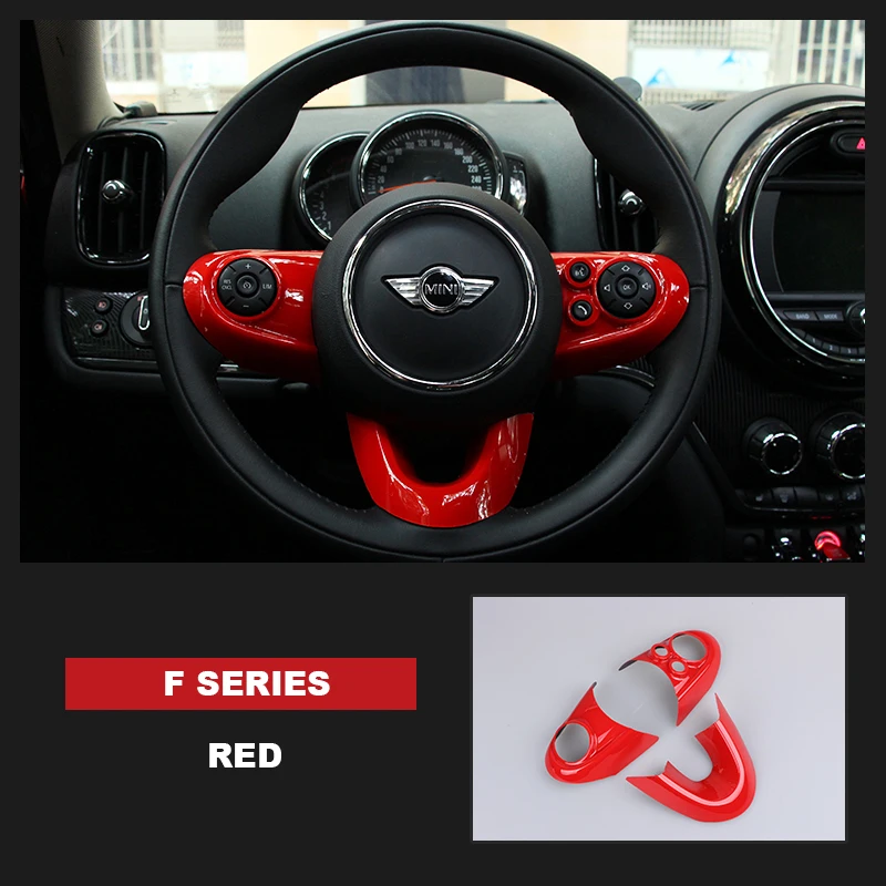 3 шт. для MINI COOPER F54 F55 F56 F60 Countryman, Clubman рулевая панель мультимедийная Кнопка стикер Наклейка Обложка стикер чехол - Название цвета: red