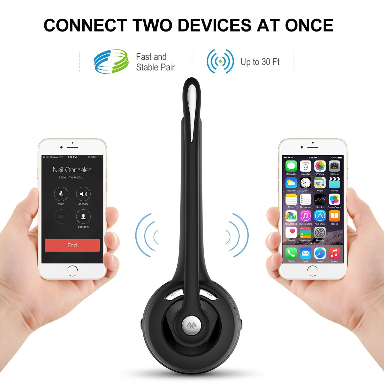 Обновление моно-наушники Беспроводная bluetooth-гарнитура с шумоподавлением гарнитура с микрофоном для PS3 колл-центров офисы дальнобойщиков/грузовиков