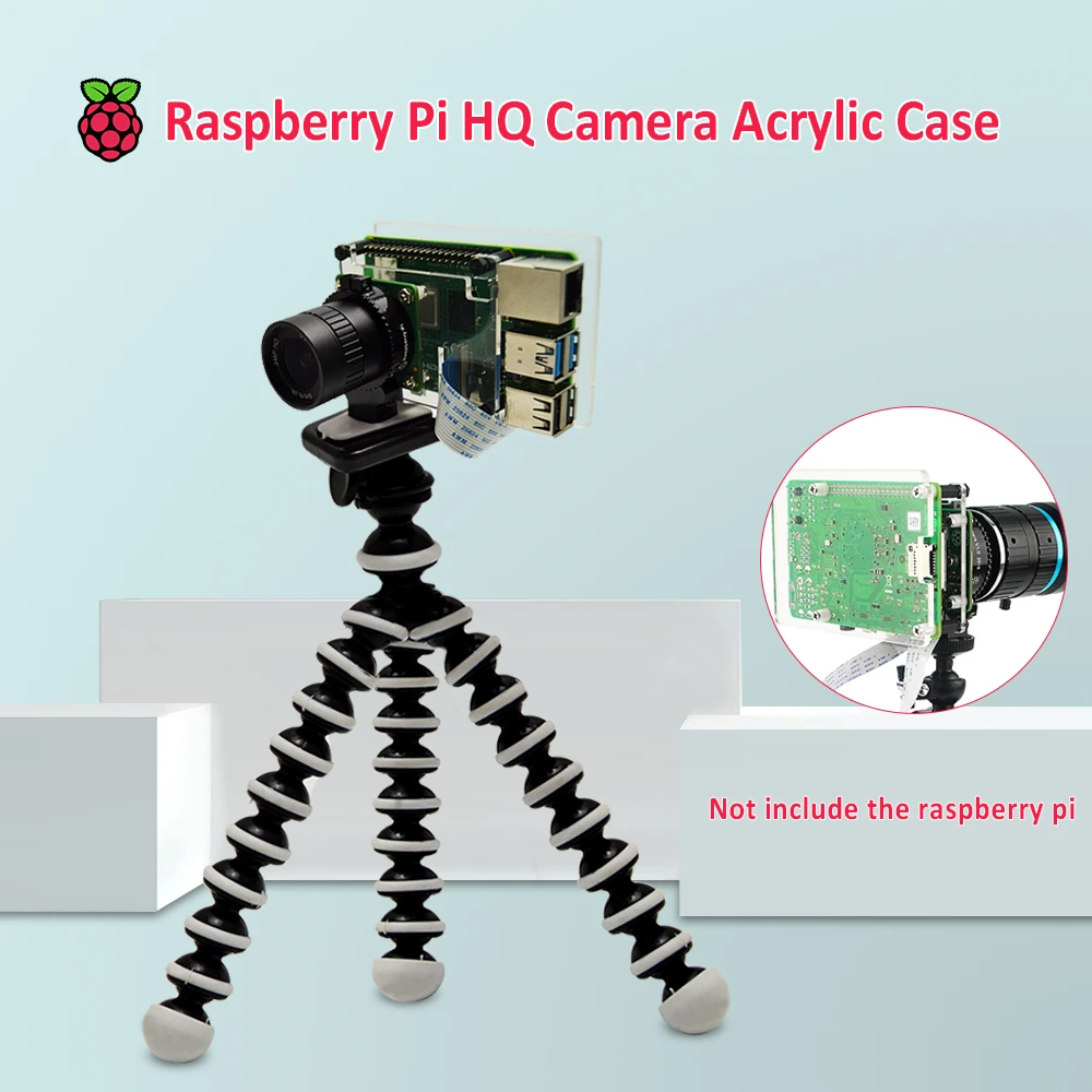 Raspberry pihqカメラケースアクリルシェルとポータブル調整可能三脚互換raspberrypi 4 raspberry pi 3b /3b  - AliExpress Computer  Office