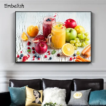 

1 Pieces Hot Modern Wall Pictures Berry Vegetables Drinks Kitchen Home Decor Posters For Living Room HD Canvas Painting Artworks