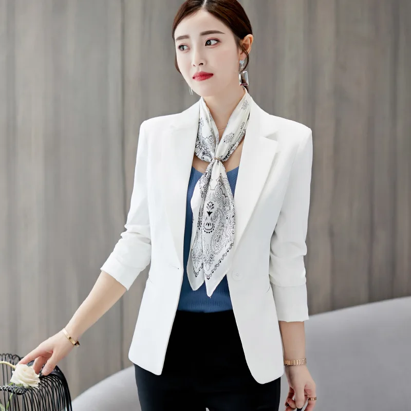 Женский облегающий Блейзер повседневный однотонный большого размера с длинным