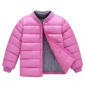 Новое осенне-зимнее теплое пальто из плюша и бархата для маленьких мальчиков и девочек, куртка плотная теплая верхняя одежда, одежда для 3, 4, 5, 6, 8, 10, 12 лет - Color: Pink