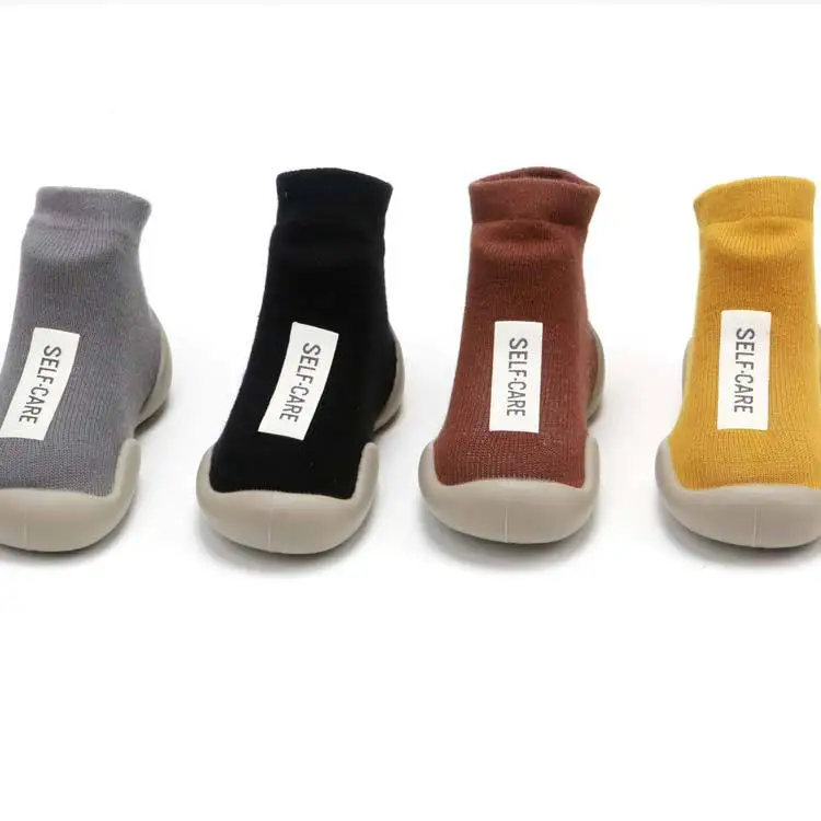 Black And White Spring And Autumn Single Model Waterproof Anti-slip Anti-Falling Infant Ankle Sock Baby Toddler Shoes Soft Botto