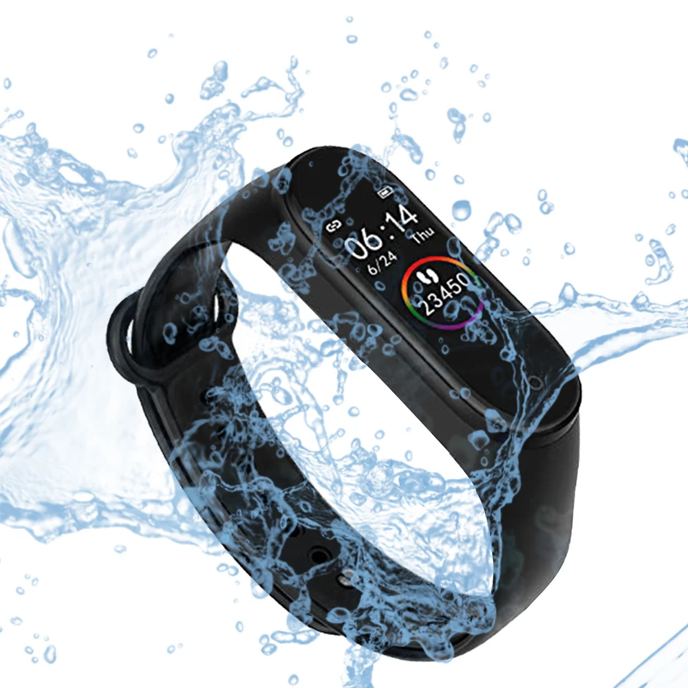  M4 Smart Band Fitness Bracelet With Pressure Measurement Messages Reminder Color Screen Waterproof  - 4000322147584