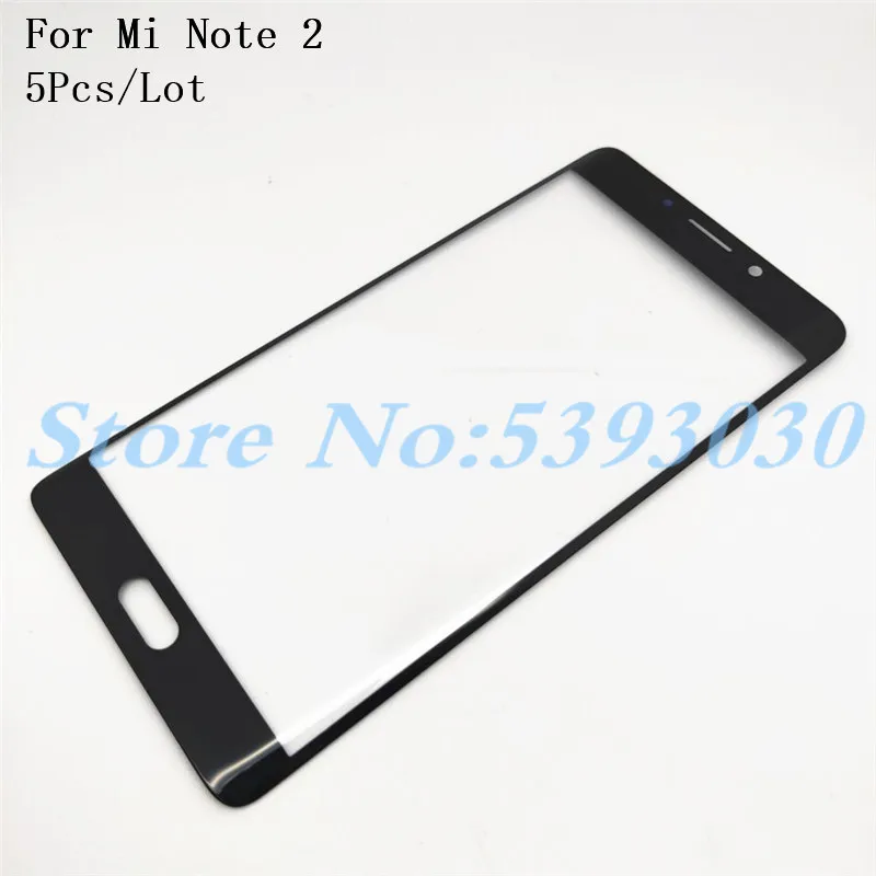 5 шт./лот,, для Xiaomi Mi, Note2, Note 2, переднее стекло, 5,7 дюйма, сенсорный экран, ЖК-экран, внешняя панель, объектив, Запасная часть