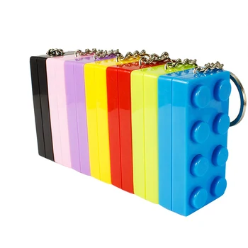 

Building Block Shape Figure Keychain with sound and glow Keyring Educational Building Blocks Model Action Toy Kids Best gifts