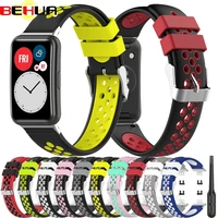 Behua Band Horlogeband Voor Huawei Horloge Fit Vervanging Armband Polsband Sport Vrouw Man Zachte Siliconen Correa Accessoires Riem