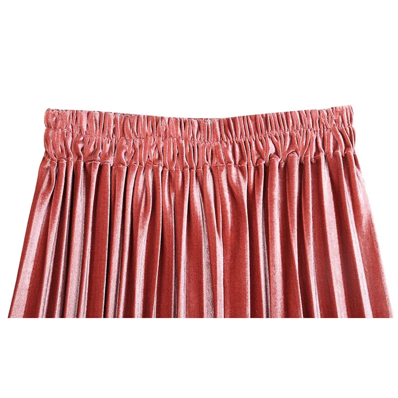 Зимние женские плиссированные юбки Корейская Высокая талия трапециевидная Женская юбка Повседневная однотонная эластичная талия до колена женские юбки 7 цветов
