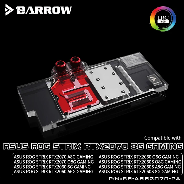 Курган водного блока использовать для ASUS ROG STRIX RTX2070 8G GAMING/A8G/O8G GAMING/Поддержка оригинальной задней панели 5 в 3PIN Header RGB