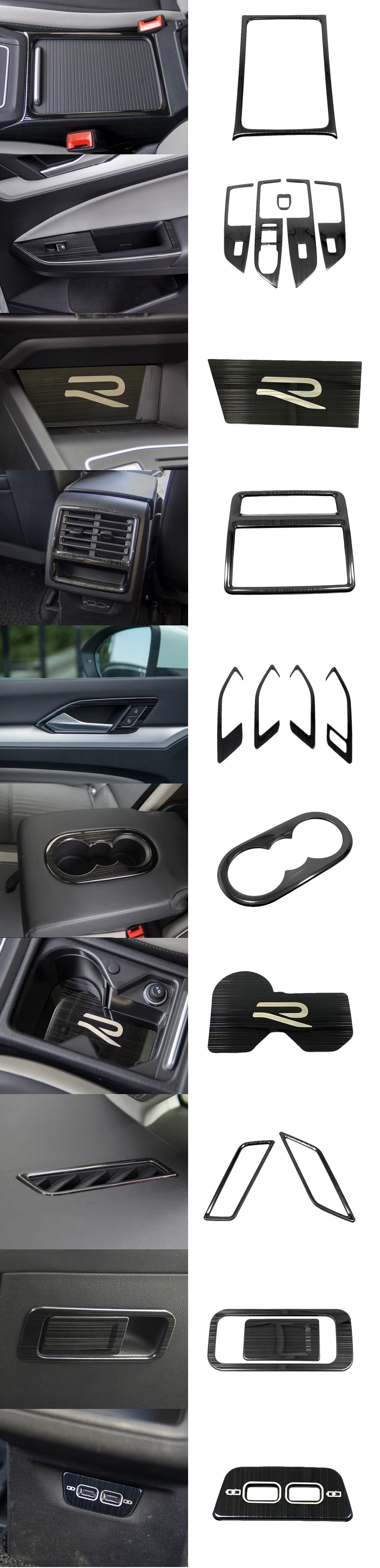 Car Interior Accessories For Volkswagen VW Golf 8 MK8 2020 2021 LHD Water Cup Cover Air Vent Trims Window Lift Switch Panel Trim