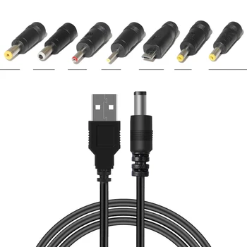 

Universal Power Cable USB to DC Cable USB to 5.5*2.1mm Jack 5V Charging Cord with 2.5x0.7 3.5x1.35 5.5x2.5 4.8x1.7mm Connectors