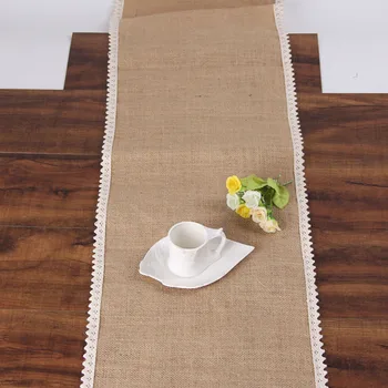 

Withme Burlap Table Runners Modern Wedding Track on the table Cloths Decoration Tablecloths table setting on the Table for Party