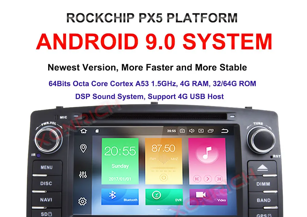 Clearance Xonrich DSP 2 din Android 9.0 4G 64G car dvd player For Toyota Corolla E120 BYD F3 multimedia player stereo GPS radio navigation 0