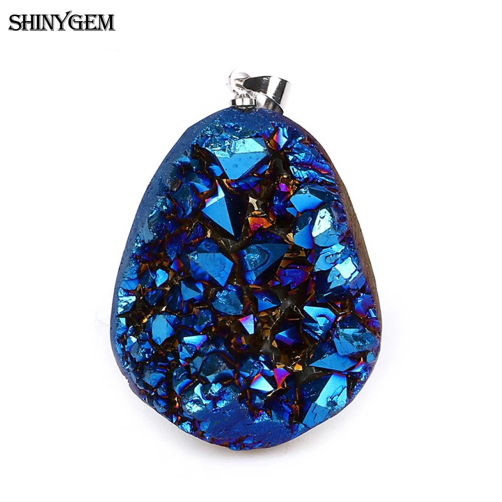 Natural Stone Chain Irregular Healing Crystal Raw Quartz Handmade Wrapped Gemstone Necklace For Women Men Obsidian