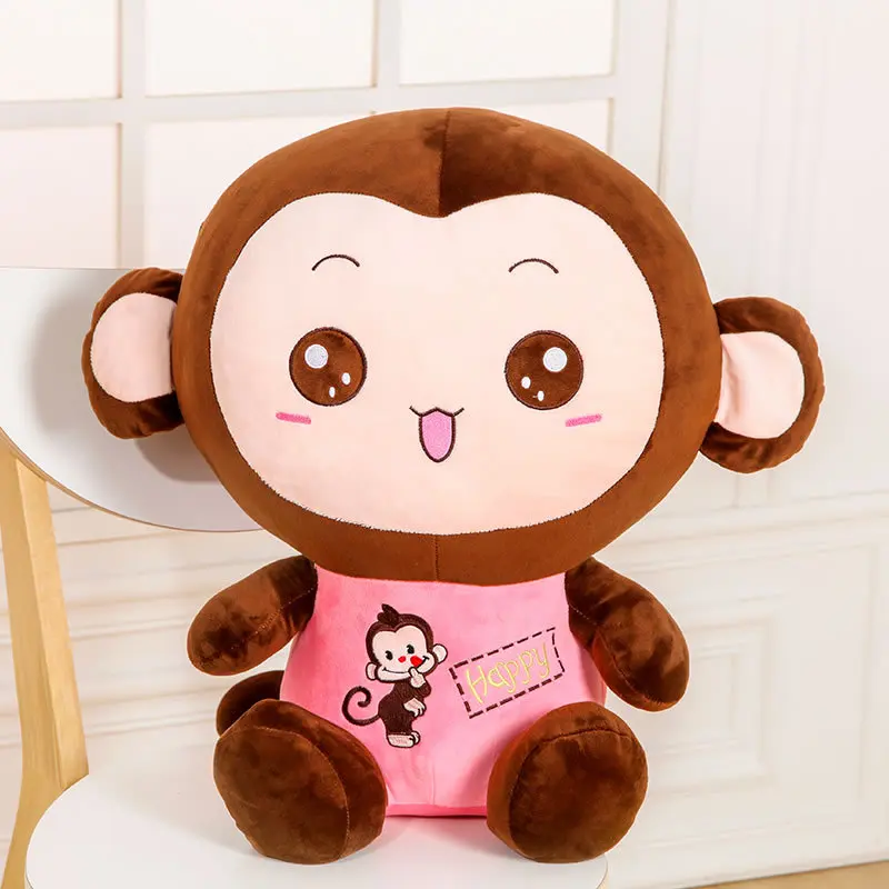

Doll Plush Toys Little Monkey Children Muppet Cute Doll Pajama Pillow Pink Made in China Gift