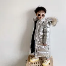 Серебряное Детское пальто; теплая верхняя одежда для малышей; ветрозащитные детские зимние куртки; детская верхняя одежда