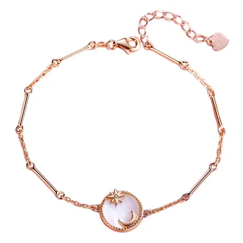 

Net Red Star and Moon Bracelet 925 Silver Korean Girlfriend Sister Chain Super Fairy Bracelet Simple Bracelet Small Fresh Gift