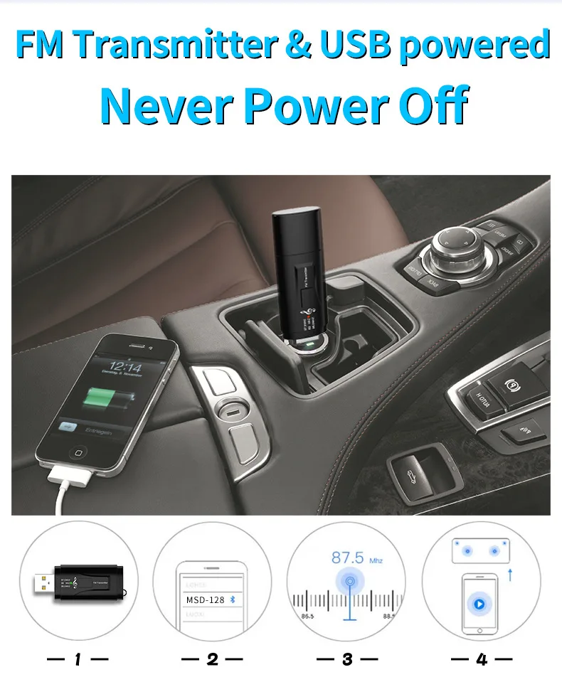 Bluetooth 5,0 аудио приемник fm-передатчик стерео Bluetooth AUX USB 3,5 мм разъем для ТВ ПК автомобильный комплект беспроводной адаптер