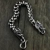 Dragon Scale Bracelet Chain Real Pure 925 Sterling Silver Double Heads Vintage Punk Rock Retro Style Men Jewelry ► Photo 1/5