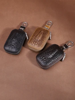 

Fashion Leather Car Key Case Universal Key Bag Retro Crocodile Shape Key Cover For VW BMW Mercedes Audi Lexus Toyota Honda