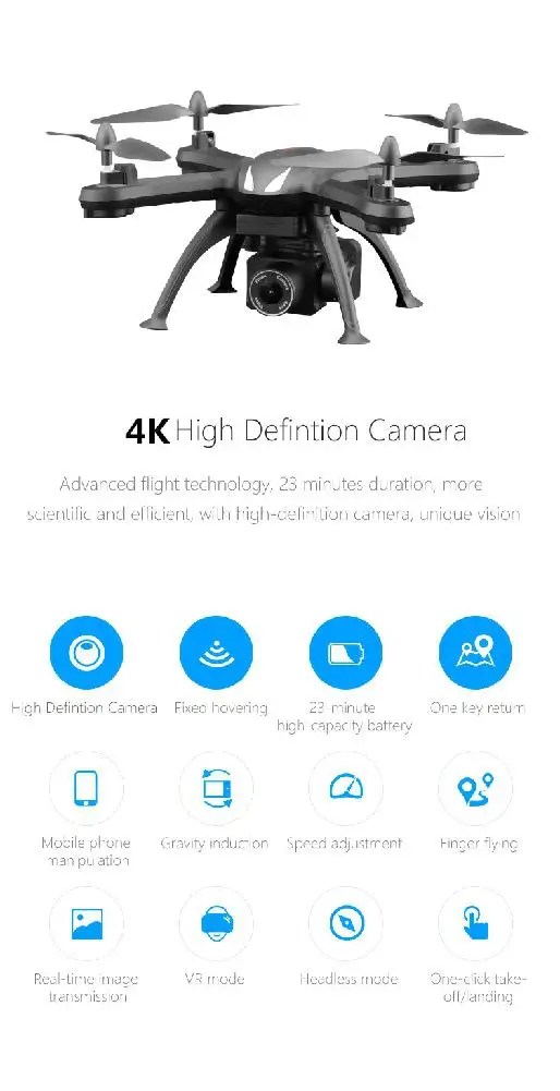Лучший Радиоуправляемый Дрон 4K HD камера с живым видео Квадрокоптер Wi-Fi FPV Дрон однокнопочный обратный полет Hover Fly 25mins RC вертолет