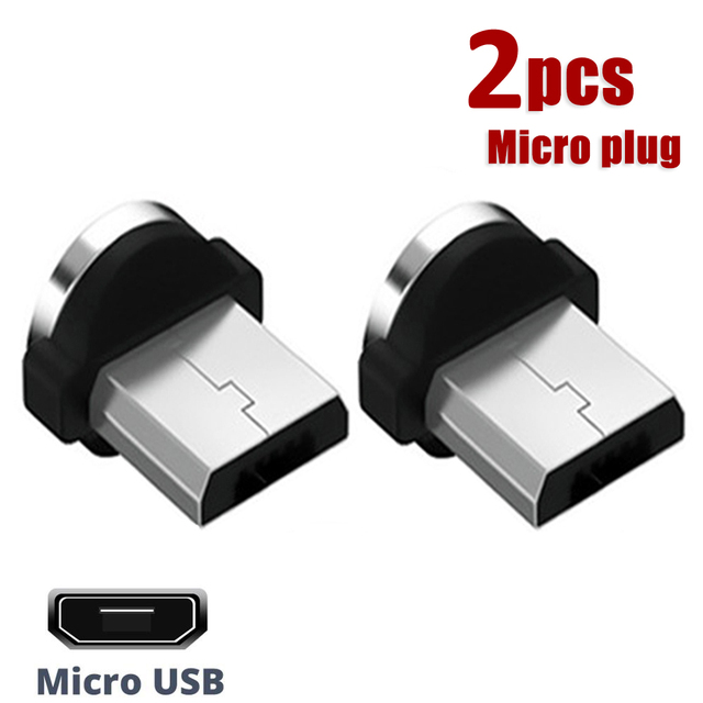 2 Pcs For Mobile Phone Replacement Parts Durable Converter 360 Degree Rotation Magnetic Plug Charging Cable Adapter