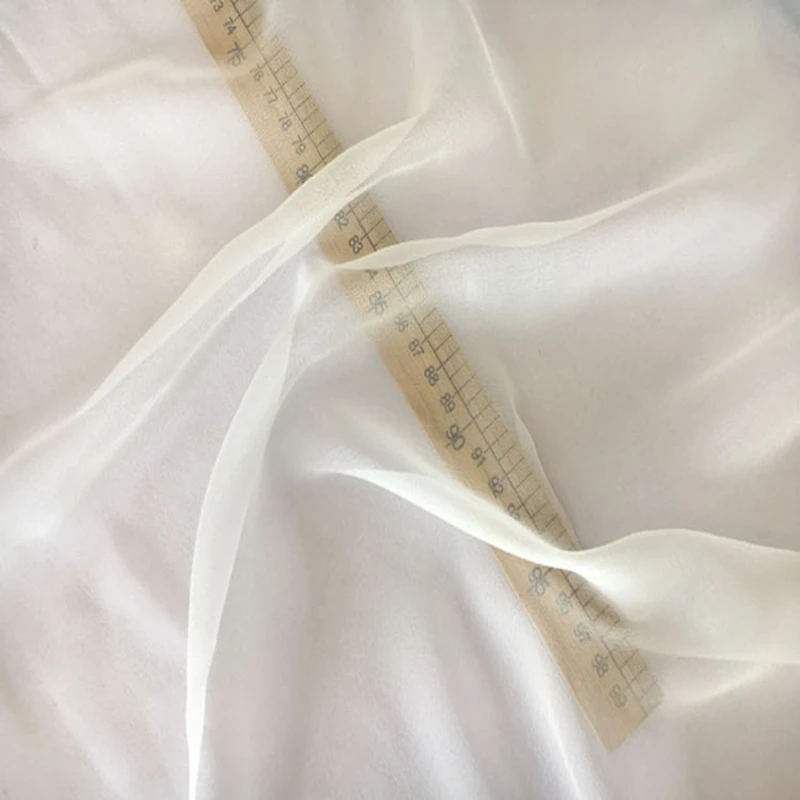 100 Meters Silk Tulle Thin Silk Gauze Fabric 100 Mulberry Silk White