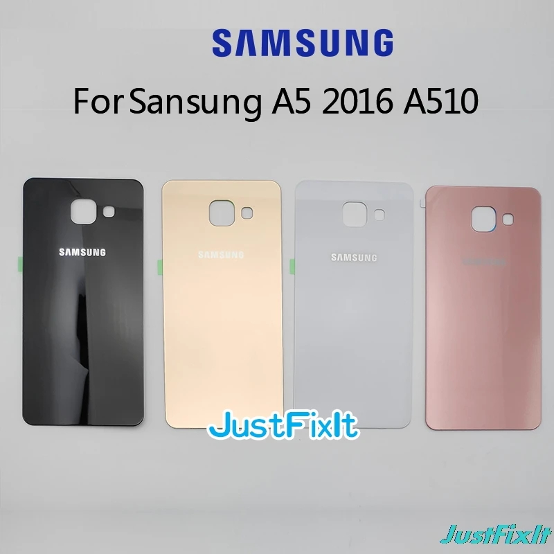 Для SAMSUNG Galaxy A5 2016 A510 A510F A510H Задняя крышка батареи Дверь стеклянная корпуса замена
