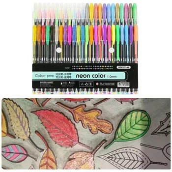 

48Pcs Highlighter Flash Pen Pastel Metal Gel Pen Set for Painting Drawing New Smooth Ink Painting Graffiti Pen Student Stationer