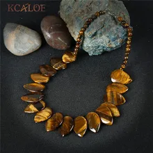 KCALOE, ожерелье с тигровым глазом, женские винтажные аксессуары, большой натуральный камень, дизайн капли воды, чокеры, ожерелье s, Макси ожерелье