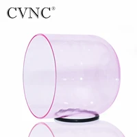 CVNC 7 Inch Light Pink Clear Quartz Crystal Singing Bowl 432Hz for Sound Healing and Sress Relief with Free Mallet and O-ring