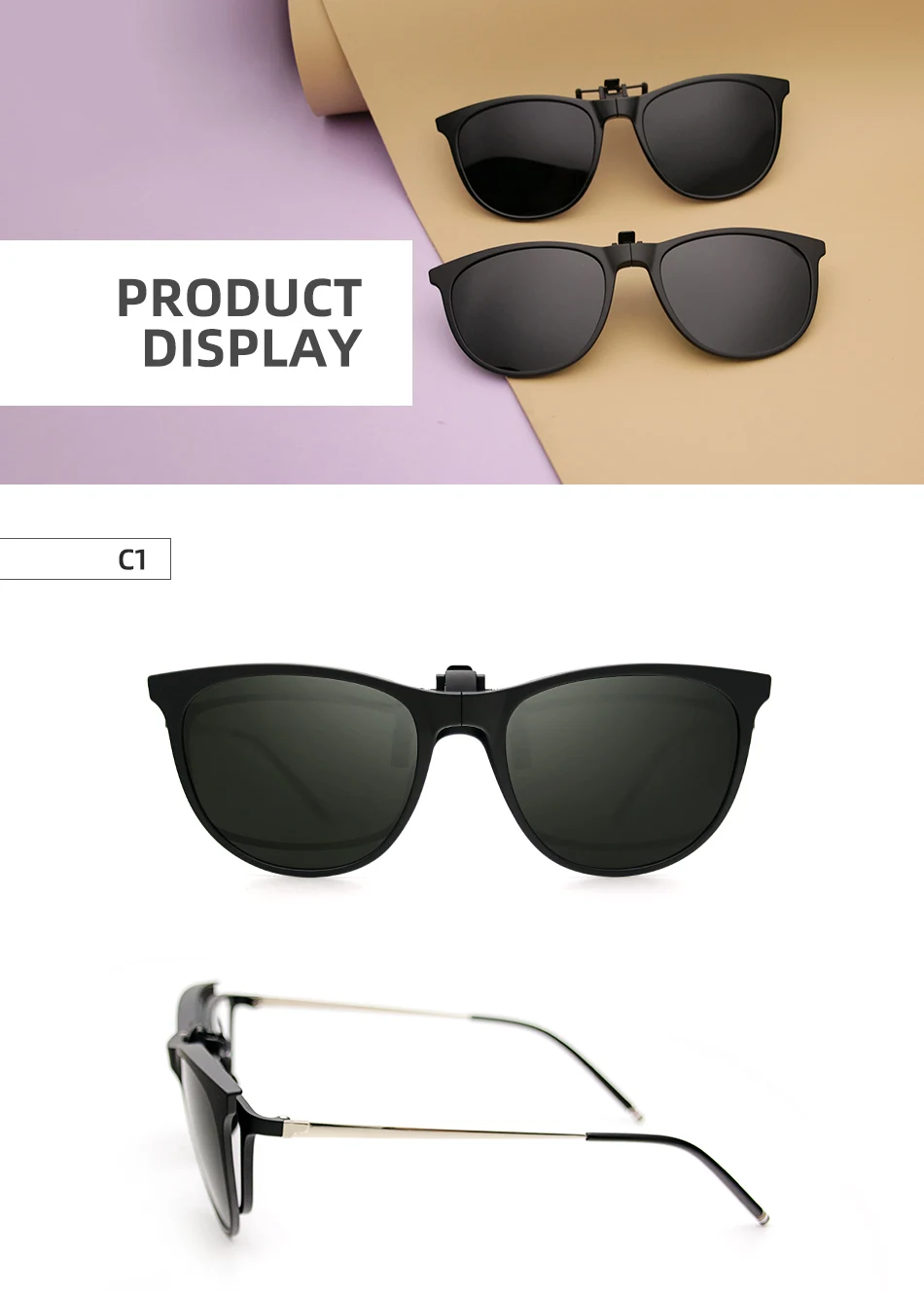 Bauhaus, высокое качество, складные поляризованные солнцезащитные очки на клипсах, близорукие, для вождения, анти-UVA, анти-уфв, для езды на велосипеде, солнцезащитные очки на клипсах