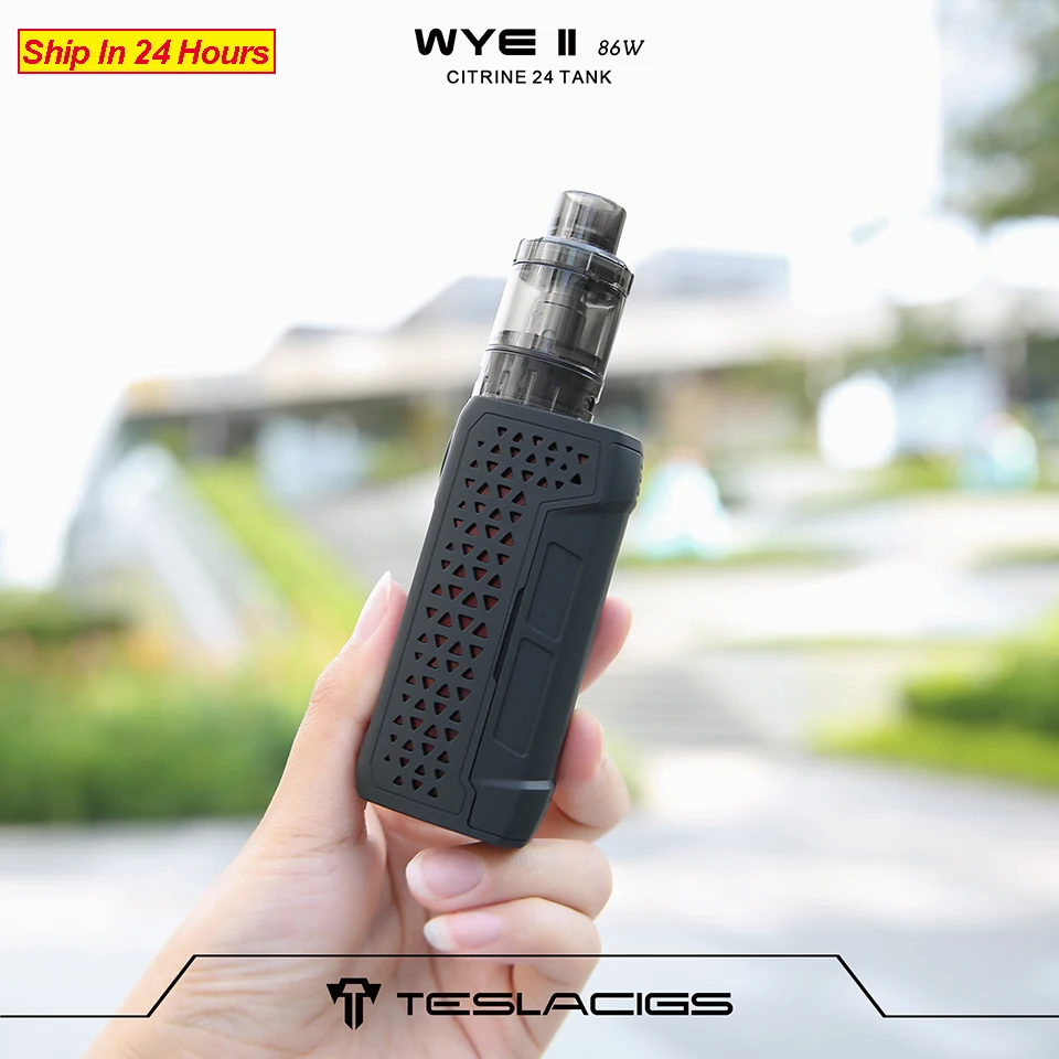 

Original Veeape Tesla WYE II TC Kit with 4ml Citrine 24 Tank Max 86W Power by 18650 battery Telsa Box Mod Kit vs Punk 86W/Drag 2