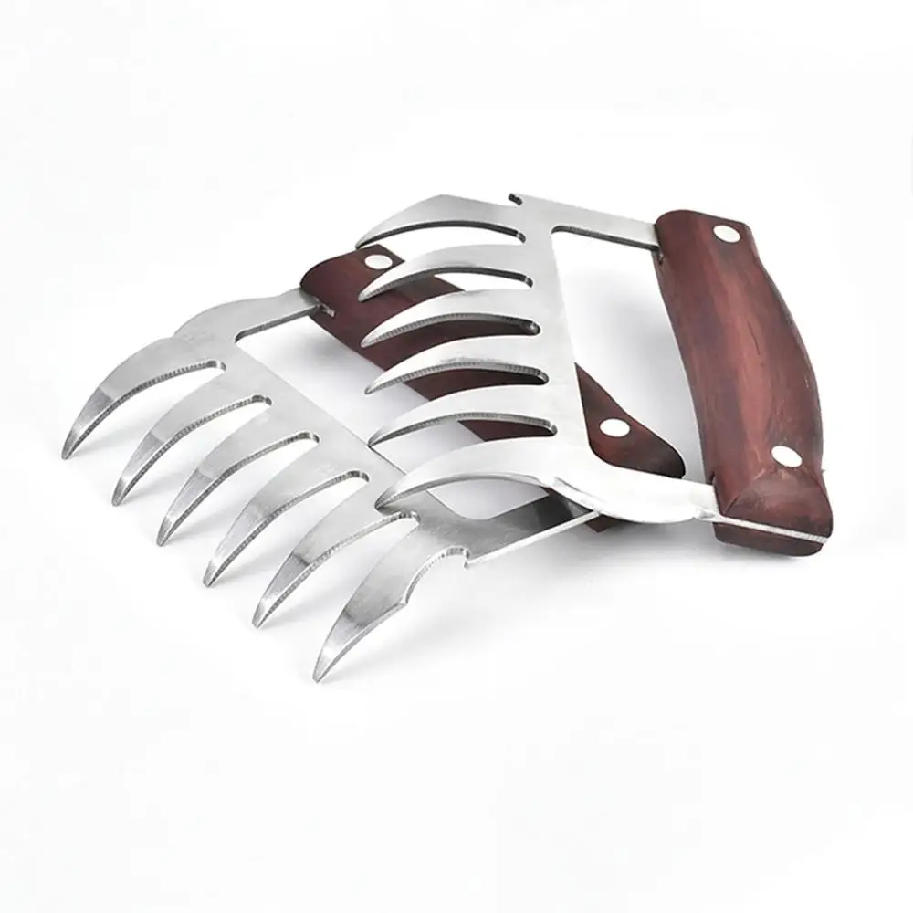 Bear Claws Barbecue Fork Stainless Steel Manual Pull Meat Shred Cutter Slicer Pork Clamp Roasting Fork Kitchen BBQ Tools