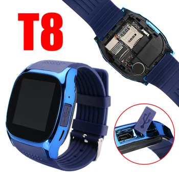 

bluetooth Smart Watch Phone Mate SIM Sport T8 Pedometer For Phone Android Wrist Watch Support SIM Card Message Remote Camera