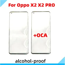 Couvercle de lentille de verre de panneau tactile de qualité pour Oppo Find X2 / X2 Pro, pièces de remplacement de lentille extérieure en verre LCD avant=