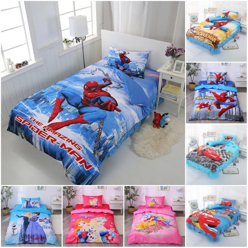 

Disney Super Hero Spiderman 100% Cotton Bedding Set Duvet Cover Flatsheet Pillowcases for Baby Boys Kids Bed Birthday Gift