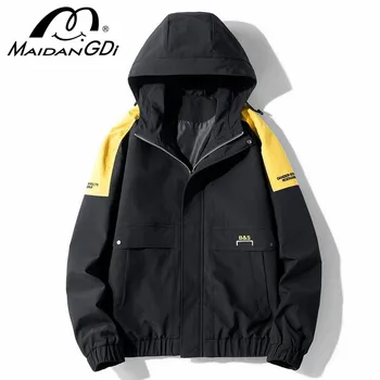 

Hot Sale Men's Jackets 2020 Spring Autumn Hooded Jacket Coat Men's Stitching Printing Bomber Jacket Teenager Street Wear Clothes