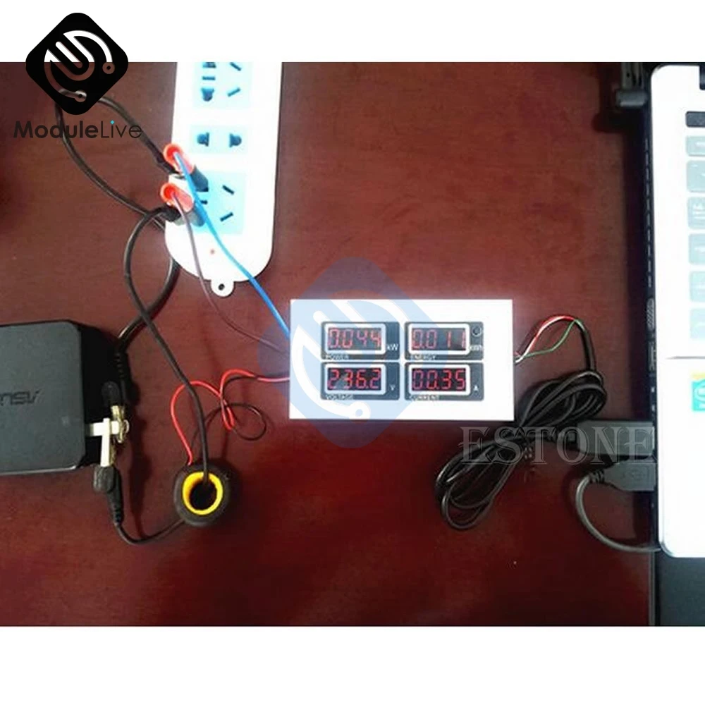 100A цифровой светодиодный Мощность метр Мониторы Напряжение кВтч время Вт Вольтметр Амперметр mo