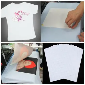 

20pcs/Set T Shirt A4 Transfer Paper Iron On Heat Press Print Paper Light For T Craft Shirts Inkjet A4 Fabrics Printing