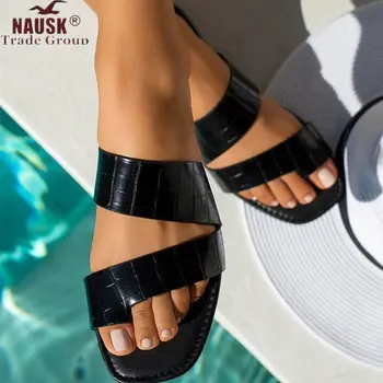 

Women Summer Sandals Plus Size Woman PU Leather Slippers Flip Thong Sandalias Mujer Sapato Feminino