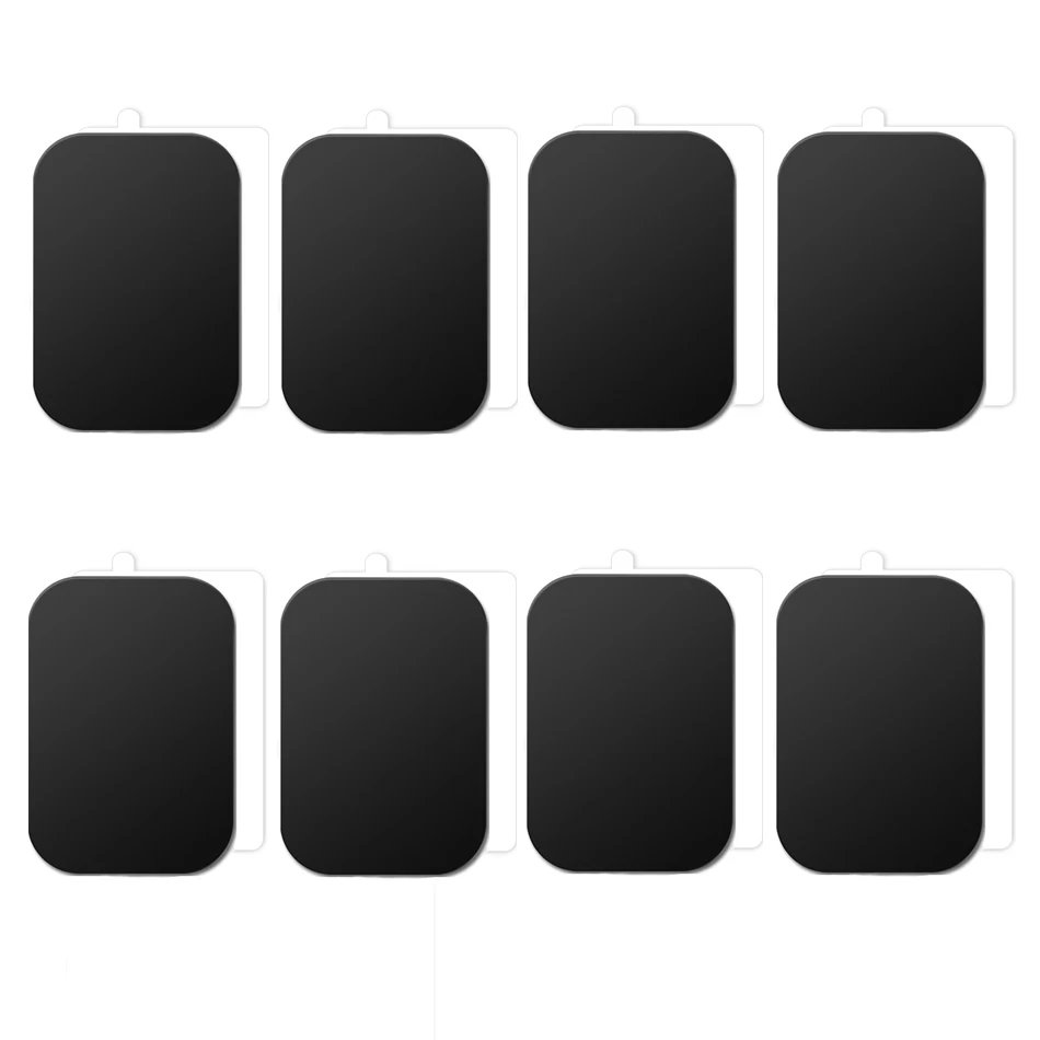 8Rectangle Металлические магнитные пластины подставка для мобильного телефона Универсальная замена металлическая пластина комплект с клеем для магнитного автомобильного держателя телефона - Цвет: 8Rectangle
